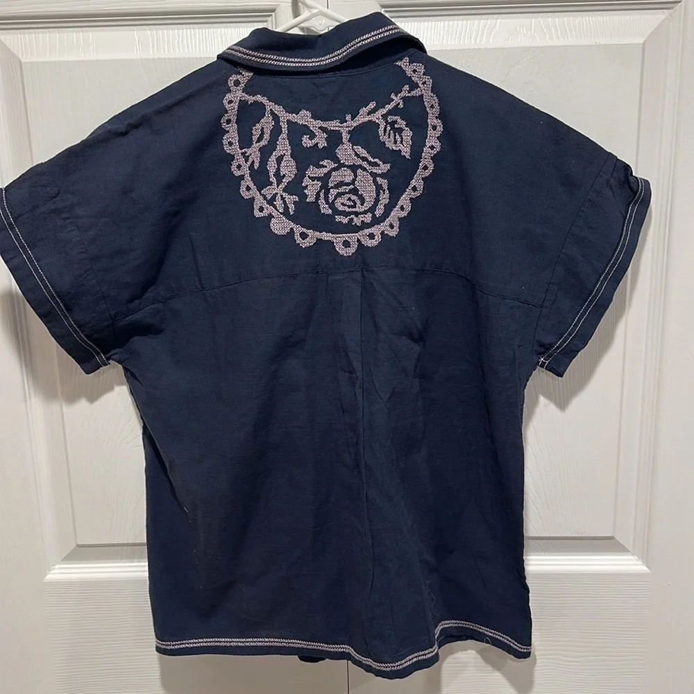 Free People Summer Love Embroidered Top